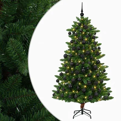 Imagen del producto de vidaXL Árbol de Navidad artificial con adornos esféricos, 180 cm, 300 luces LED