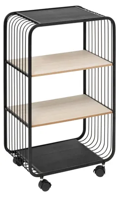 Immagine prodotto di Scaffale a 3 ripiani in metallo e legno beige - 5 five simply smart