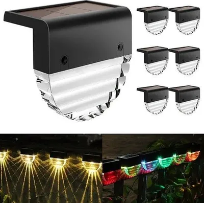 Image de 4 lampes LED solaires pour balcon, pour une utilisation extérieure - étanches - décoration pour balcon et jardin - éclairage d'entrée - éclairage d'ambiance - lampes de jardin solaires - lot de 4