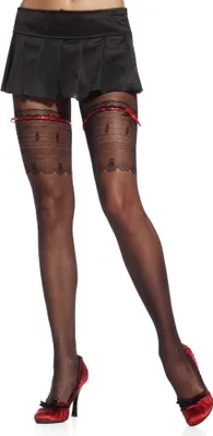 Produktbild von Strumpfhose mit Spitze und Schleifenband