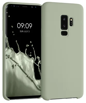 Produktbild von kwmobile Handyhülle für Samsung Galaxy S9 Plus Hülle - Case Silikon - Kabelloses Laden - Schutzhülle Cover in Graugrün