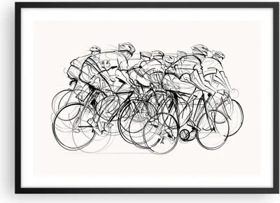Produktbild von Gerahmtes Poster - Schwarzer Rahmen - Fahrrad Rennen Rad - 70x50 cm - Wand Bild - Wanddeko - Wandbilder - Kunstposter - Wandposter - Bilderrahmen - Bilder - Kunstdruck - Wandbild - P2BAA70x50-4122
