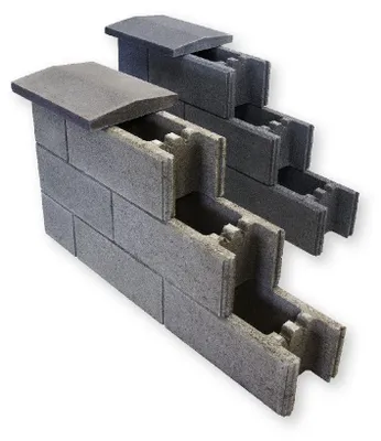 Produktbild von Mauerabdeckplatte 49 x 35 x 3,5 - 5,5 cm, anthrazit