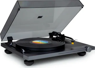 Zdjęcie produktu dla Thomson TT700, Gramofon z napędem pasowym, Automatyczny, Czarny, Przezroczysty, 33,45 RPM, 230 V, 210 mm