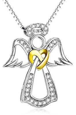 Produktbild von YAFEINI Engel Kette Damen Sterling Silber 925 Anhänger Schutzengel Engel Schmuck