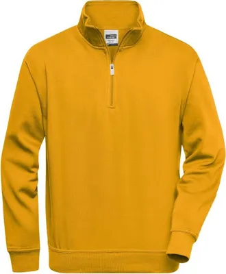 Produktbild von James & Nicholson Sweatshirt Workwear, Half Zip, Gr. XL,goldgelb