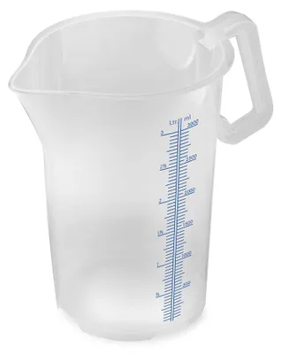 Messbecher 3000 ml, PP-Kunststoff, transparent, blaue Skala