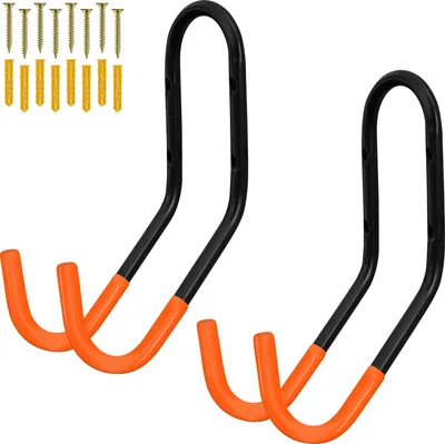 Produktbild von 2er Set WELLGRO Wand Fahrradhalter inkl. Metallschrauben und Dübel - Haltebügel mit Gummiummantelung - Fahrradhalter - Wandhalter - ca. 32 x 11,5 x 21 cm - Farbe wählbar