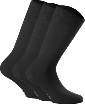 Produktbild von Rohner Basic Uni Socken, 3er Pack - Baumwolle II, Kurzsocken, Basic, einfarbig Schwarz 43-46 (8.5-11 UK)