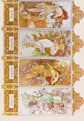 Obrázek produktu pro Alfons Mucha, umělecký obraz - Čtvero ročních období, 1896 (120 x 180 cm)