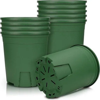 Produktbild von Kunststoff-Topf mit Wurzelkontrolle, grüne Pflanzcontainer, 178 cm, Set von 5