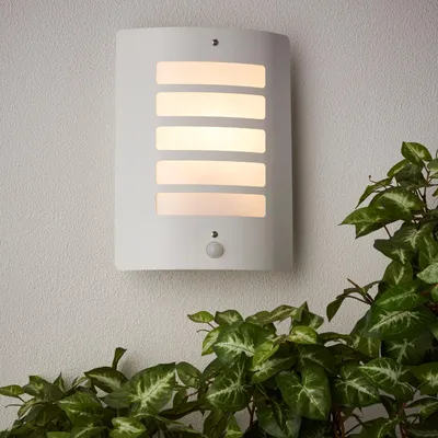 Produktbild von Außen Wandlampe, Bewegungsmelder, 29 x 23 cm, E27, max. 60 W, weiß