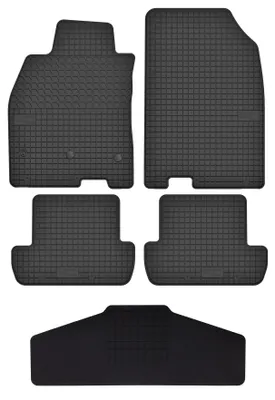 Produktbild von Gummi-Fußmatten + Tunnel für Renault Megane III 2008-2015 (Schrägheck/Coupé/Grandtour/Kombi) – 5-tlg, Schwarz, passgenau – Wielganizator SolidTread