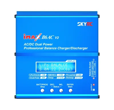 Produktbild von SKYRC Lader B6 AC V2 6A 50W 1-6s LiPo/LiFe mit 220V Netzteil 135x144x36mm
