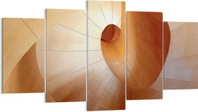 Produktbild von Bild auf Leinwand - Leinwandbild - 5 Teile - Dreidimensional Spirale Braun - 160x85cm - Wand Bild - Wanddeko - Wandbilder - Leinwanddruck - Bilder - Wanddekoration - Leinwand bilder - EA160x85-4652