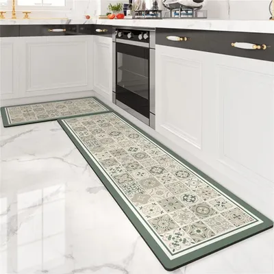 Produktbild von 2er-Set Kš¹chenteppiche 45x75+45x150cm G2172, rutschfest/saugf?hig/waschbar, Flur/Esszimmer