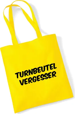 Produktbild von Huuraa Jutebeutel Turnbeutelvergesser Schriftzug 10 Liter Yellow Baumwolle Tasche Geschenkidee