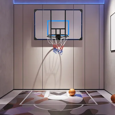 Produktbild von Basketballkorb Basketballbrett Mit Korb Und Netz, Wandmontage Für Outdoor, Stahl, 113 X 61 X 73 Cm