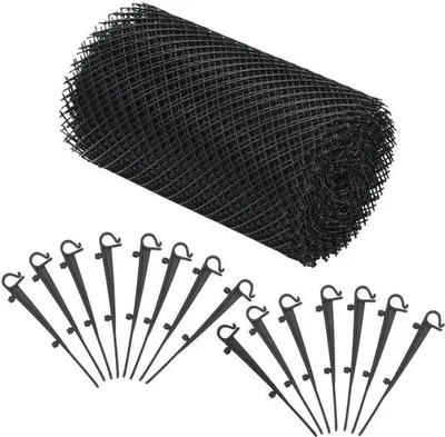 Image de Lot de protections pour gouttières en PEHD - 4 pièces - 1,08 m² - 600 x 18 cm - noir