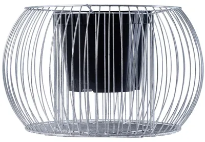 Image de Pot de fleurs, matériau en acier, design unique, argenté