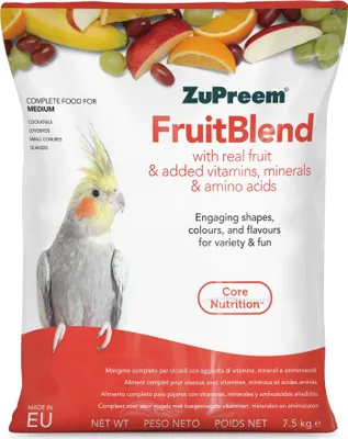 Obrázok produktu pre ZuPreem Multifrucht Krmivo pre stredne veľké vtáky s ovocím a vitamínmi – 7,5 kg