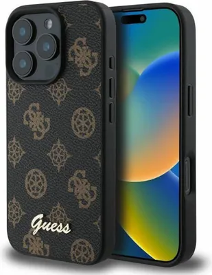 Produktbild von Guess Peony Script MagSafe - iPhone 16 Pro Max Hülle (Schwarz)