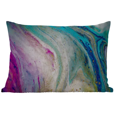 Produktbild von MuchoWow® Outdoor Kissen - Marmor - Farbe - Regenbogen - 60x40 cm - Wetterfest - Lounge Kissen - Zierkissen - Kissen für Innenräume