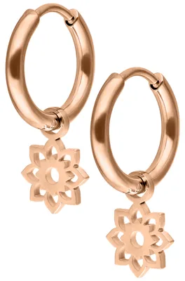 Produktbild von Wildcat Ohrringe - Mini Flower Hoops Pair - Roségold - Chirurgenstahl 316L - wasserfest, langlebig, hautverträglich, Roségold