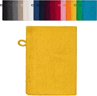 Produktbild von 10er PACK Waschhandschuhe 15x21 cm Waschlappen 100% Baumwolle, Farbe: Gelb