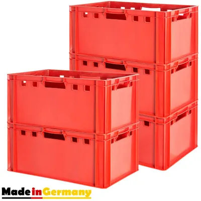 Produktbild von Fleischkiste E3 Fleischkiste Rot Fleischerkiste Fleischkisten Kiste Fleischkiste Eurobox Lebensmittelecht 60 x 40 Metzgerkiste Auswahl Kingpower, Anzahl:5