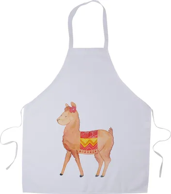 Produktbild von Mr. & Mrs. Panda Kochschürze Alpaka Stolz - Weiß - Geschenk, Küchenzubehör, Lama, Kellnerschürze, Grillschürze, Schürze, Arbeitsschürze