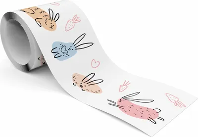 Immagine prodotto di Muralo Bordo autoadesivo Bordo per carta da parati Conigli colorati in colori pastello Conigli per bambini
