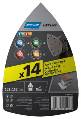 Produktbild von Norton Professional Abisolieren Pads 102 x 152 mm, Körnung sortiert Größen Set von 14