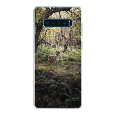 Produktbild von MuchoWow® Handyhülle Schutzhülle Hülle für Samsung Galaxy S10 Plus Waldtier - Hirsch - Sonne Silikon Softcase Handy Hülle - Schutzhülle