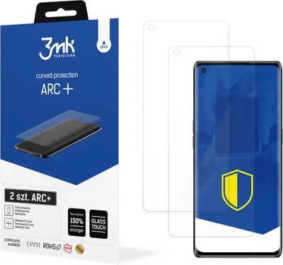 Produktbild von 3mk Display Schutzfolie ARC+ für Oppo Reno 5 Pro 5G  0,17mm Self-Heal (2 Stück)