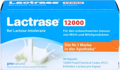 Productafbeelding van Lactase 12000 capsules voor mensen met lactose-intolerantie, 90 capsules