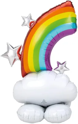 Image de Amscan Rainbow And Clouds Large Foil Balloon -1 Pc