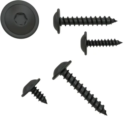 Produktbild von 10 AUPROTEC Blechschrauben TORX 3,9 x 32 mm schwarz verzinkt DIN 7049 Flachkopf mit Scheibe