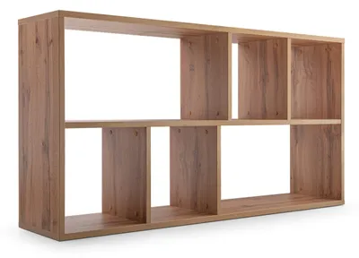 Produktbild von Masseno Buchregal MOSAICO,Ideal für Büro, Wohnzimmer oder Lesezimmer, Stil Modern, 150,5x34x80,5 cm, Ausführung Matt, Eichefarben