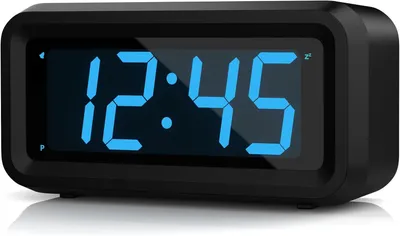 Produktbild von Digitaler LED Wecker Batteriebetriebene Tischuhr 1,2 Zoll rote Anzeige, 3 Helligkeitsstufen, Snooze, 12/24h, Reisewecker, lautlos ohne Ticken Timer!!