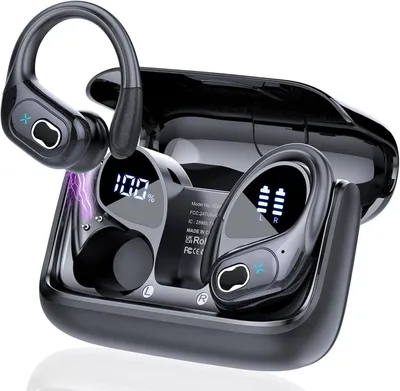 Produktbild von In Ear Kopfhörer Kabellos Bluetooth 5.4 mit HD Mic,75Std HiFi Stereo Bluetooth Kopfhörer mit Ohrhaken, Comfort Fit,IP7 wasserdichte Ohrhörer für Sport