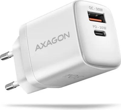 Immagine prodotto di Caricatore da parete AXAGON 2x porte (USB-A+USB-C), 30W | ACU-PQ30W