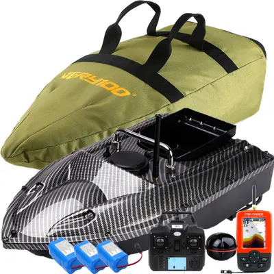 Produktbild von VERY100 500M GPS Fischerköderboot Futterboote+LCD GPS Fischfinder+3 Bootsbatterien 5200mAh+Handtasche