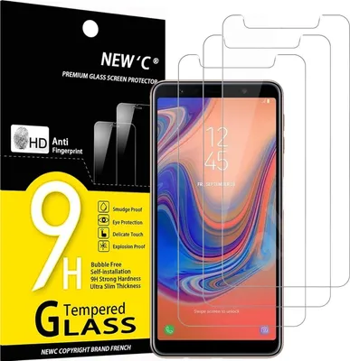 Produktbild von Panzer Schutz Glas Samsung A7 2018 3er Set 9H Härte Ultra-klar