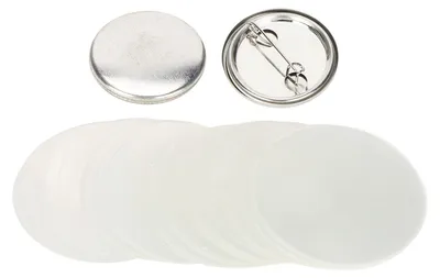 Productafbeelding van Knopenbodems - Rond, van wit metaal - Voor knutselen en decoreren - 32 mm - 100 stuks