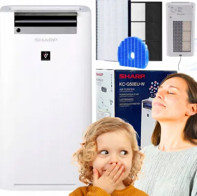 Produktbild von Sharp Kc-G50Euw Luftreiniger, Ionisierung, Befeuchtung Für Allergiepatienten