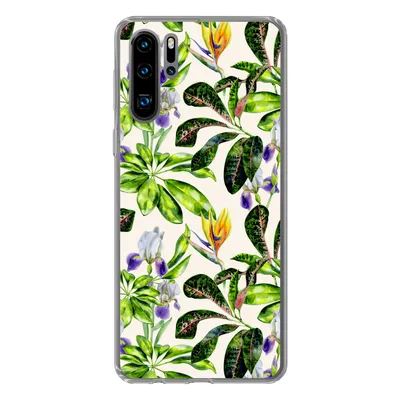 Produktbild von MuchoWow® Handyhülle Schutzhülle Hülle für Huawei P30 Pro Blätter - Strelitzia - Blüte Silikon Softcase Handy Hülle - Schutzdeckel