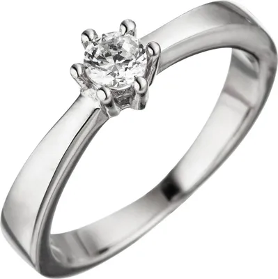 Produktbild von Gr. 58 Damen Ring 925 Sterling Silber 1 Zirkonia Silberring