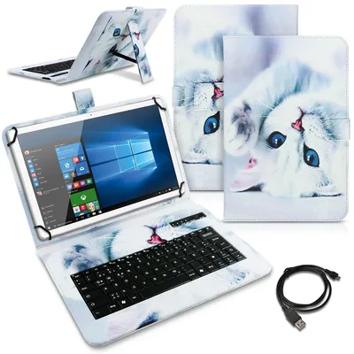Produktbild von Tablet Hülle für Vale V11E LTE-4128 Tasche Schutzhülle Bluetooth QWERTZ TastaturFarben:Motiv 2