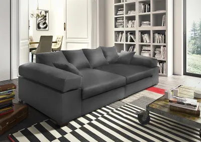 Produktbild von Big Sofa Couchgarnitur Megasofa Riesensofa AREZZO -Kunstleder Anthrazit